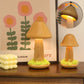 Twisted Mushroom Night Warm Light Touch Bedroom Bedhead Night Light Beech Wood LED USB Decorative Atmosphere Lamps Home Decor