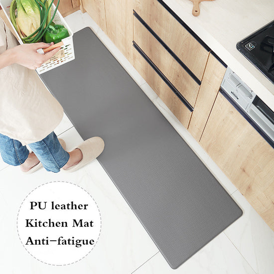 PU Leather Kitchen Floor Mats Simple Modern Oil-proof Long Strip Kitchen Mats Home Waterproof Non-slip Easy To Clean Kitchen Rug